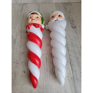Blow mold icicle Santa Claus elf hanging Xmas home decor